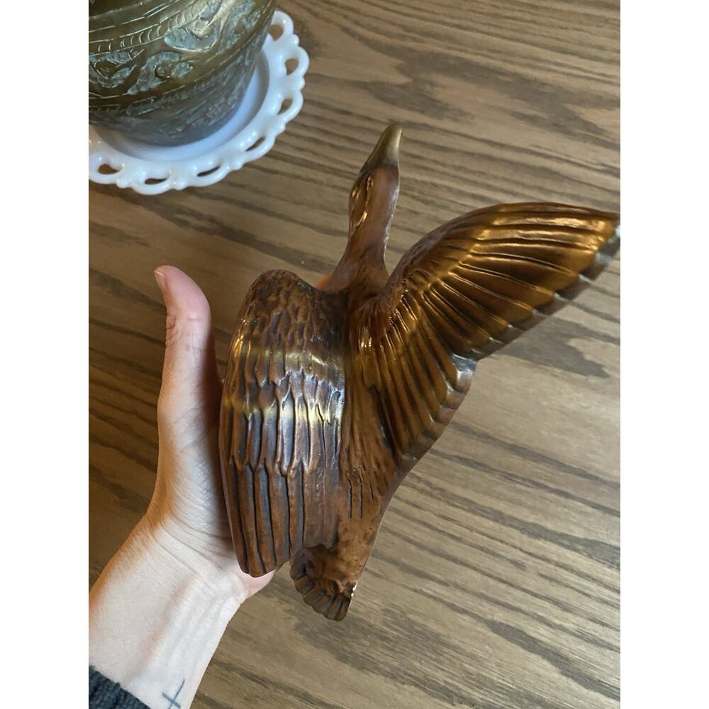 Vintage Plaster Flying Duck Wall Art Wall Hanging Duck Cottagecore Decor - Picture 4 of 8